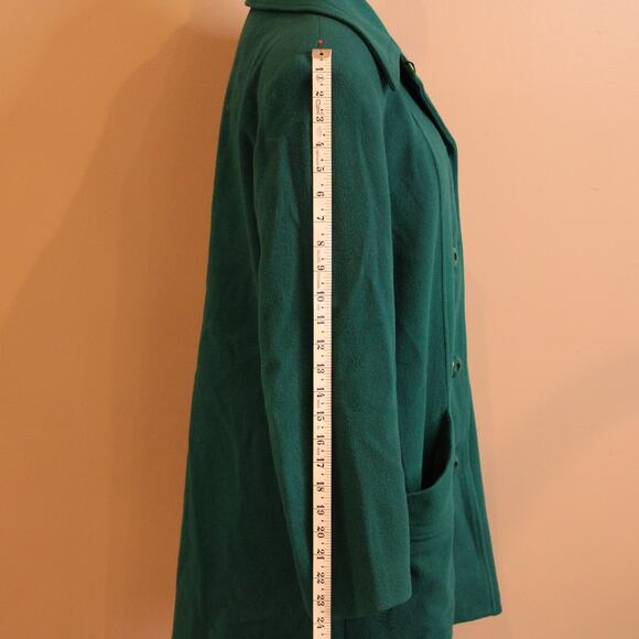 VTG Mackintosh Pea Coat Style Single Breasted Pure Wool Womens Size M teal(READ) - Picture 3 of 7